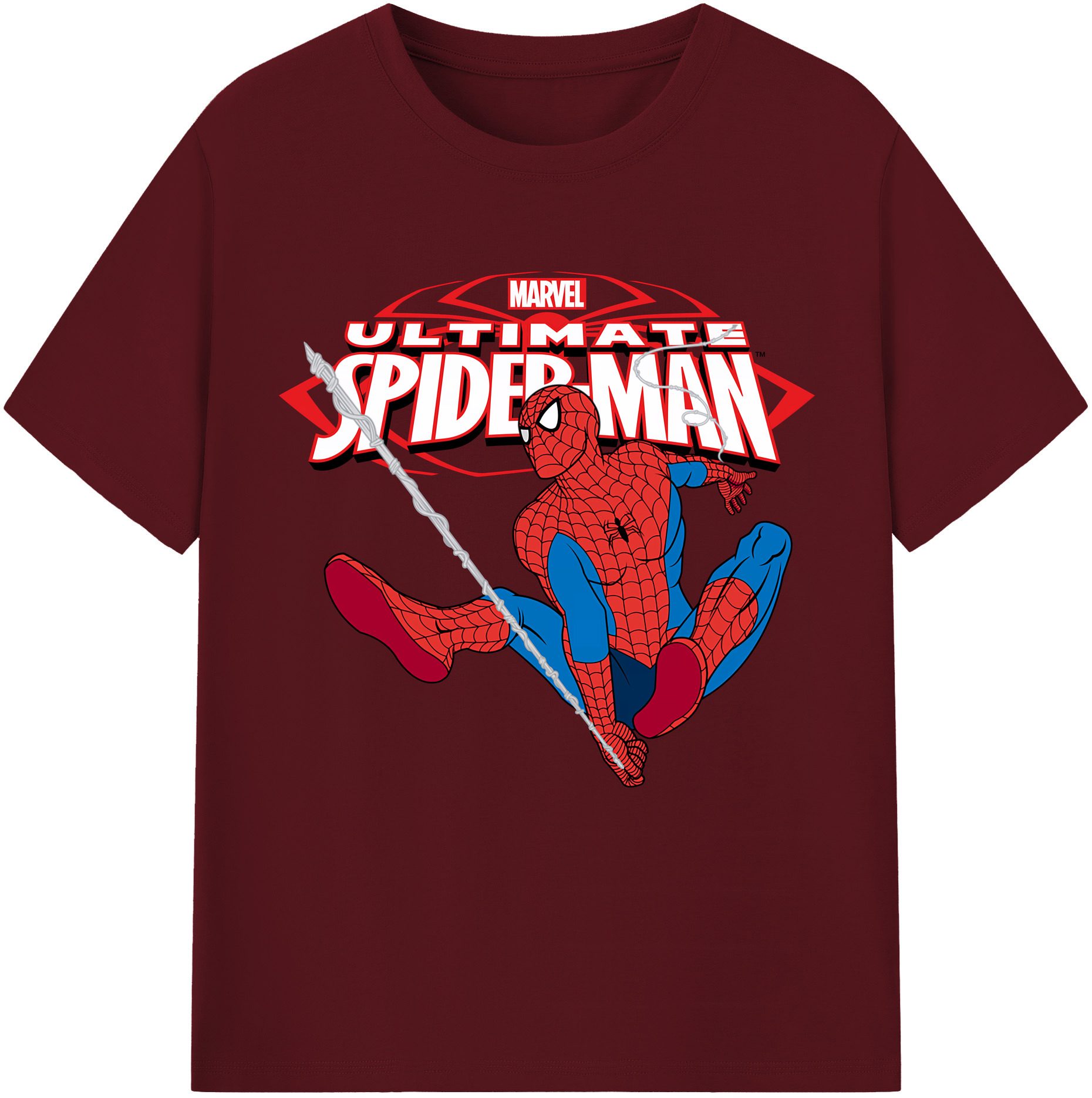 （画像用） Spider Man スパイダーマン 綿100％半袖Tシャツ（フロントプリント）